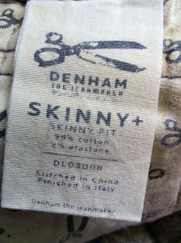 DENHAM ZGAN skinny stretch spijkerbroek maat 27[36], Denham, Zo goed als nieuw, W28 - W29 (confectie 36), Verzenden