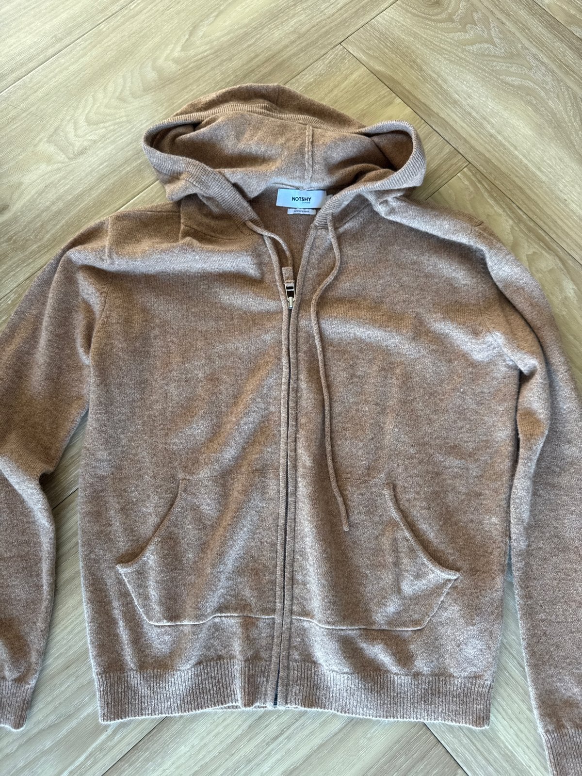 NOTSHY Kasjmier Hoodie met Rits - Zo goed als nieuw, Ophalen of Verzenden, Zo goed als nieuw, Maat 36 (S), Beige