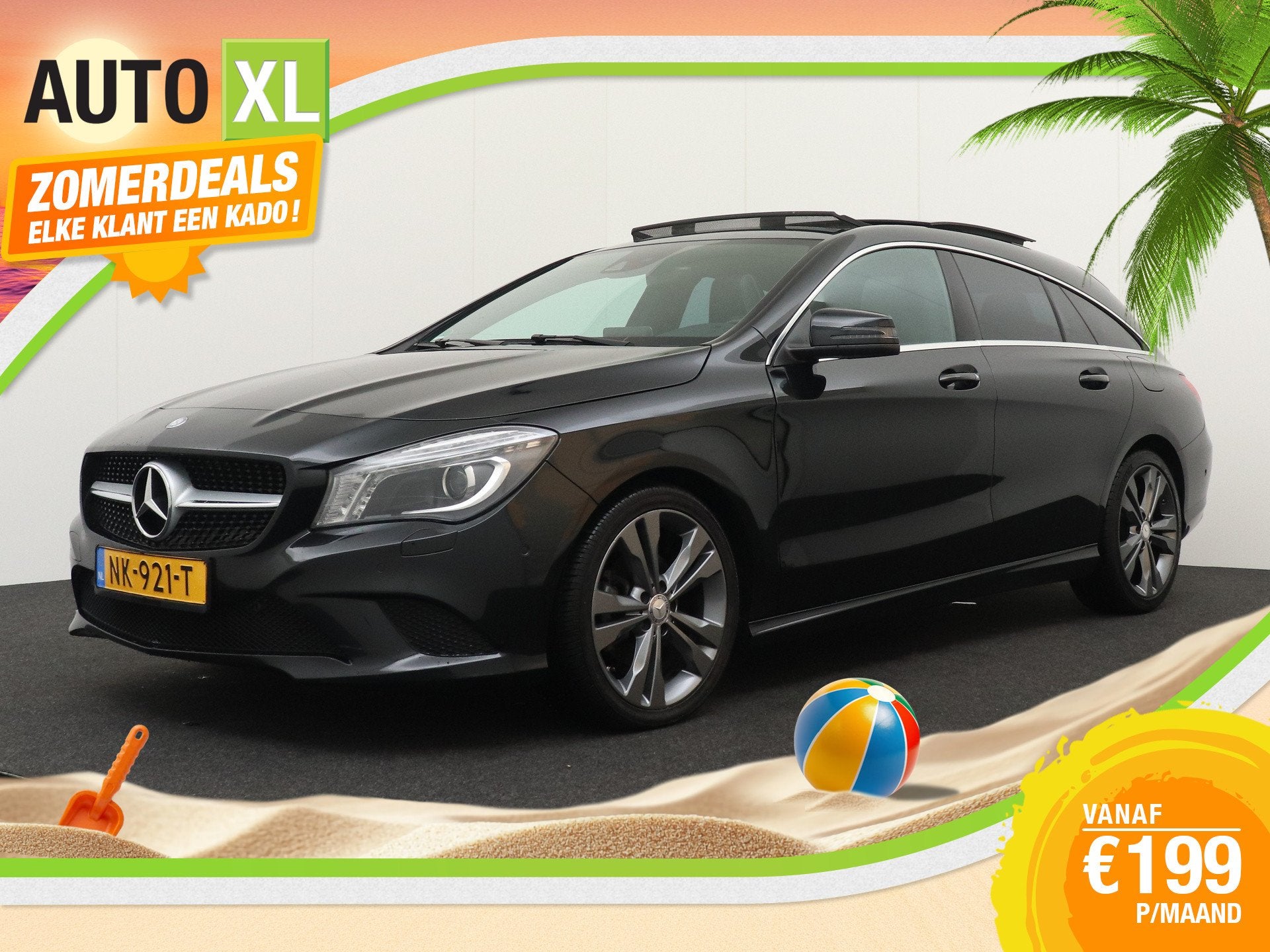 Mercedes-Benz CLA-Klasse Shooting Brake 220D 177 PK Aut. AMG, Auto's, CLA, Gebruikt, 4 cilinders, Leder en Stof