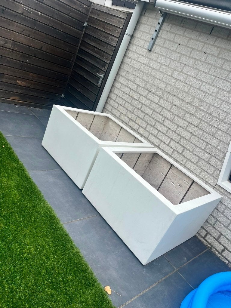 2x Luxe Grote Witte Plantenbakken (100x100x60cm), Ophalen, Kunststof, Gebruikt, 100 cm of meer