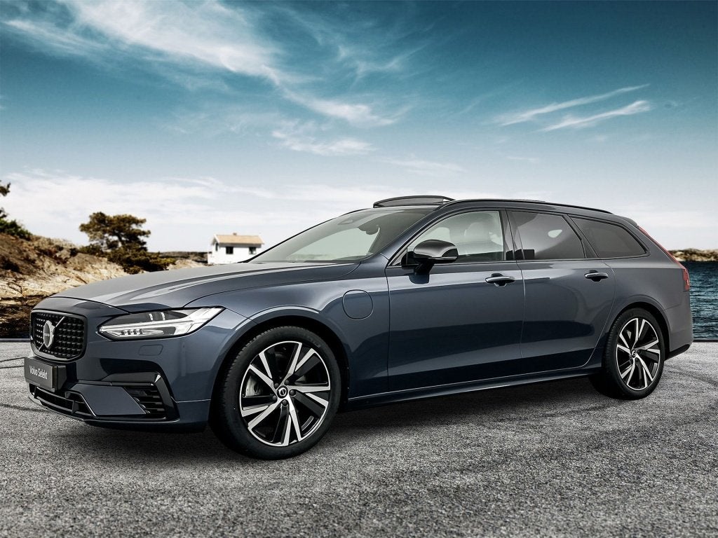 Volvo V90 T6 340PK Recharge R-Design| Panodak| Adap.Cruise|, Auto's, Dealer onderhouden, 4 cilinders, Blauw, 340 pk