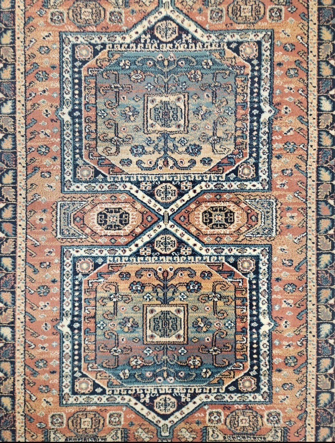 Vintage oosters Kazak vloerkleed medallion pink 120x172cm, 100 tot 150 cm, Geel, Www.hypepopup.nl, Ophalen of Verzenden