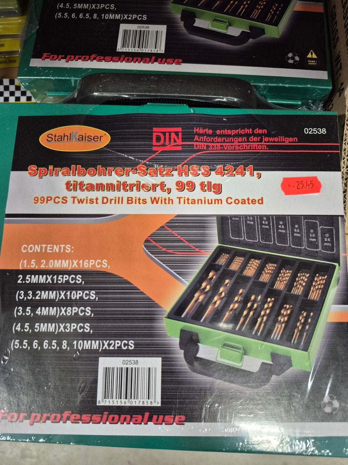 StahlKaiser SpiraalboorSet HSS 4241 Titanium Gecoat 99-delig, Ophalen of Verzenden, Nieuw, Overige typen
