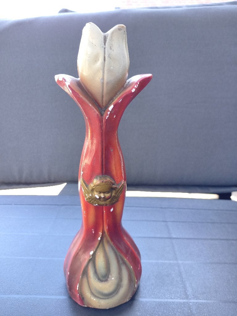 Art Deco Kandelaar Tulp met Engel, Antiek en Kunst, Ophalen of Verzenden
