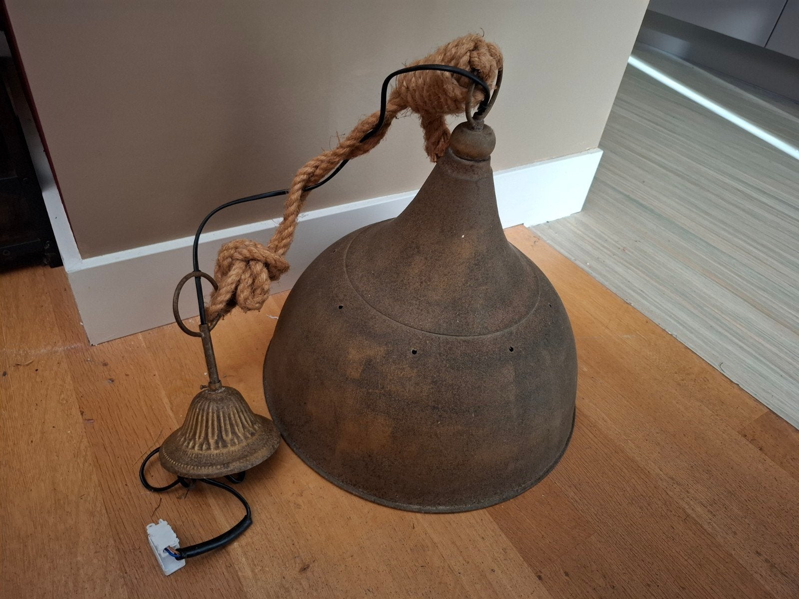 Dok2 roestige hanglamp, Ophalen