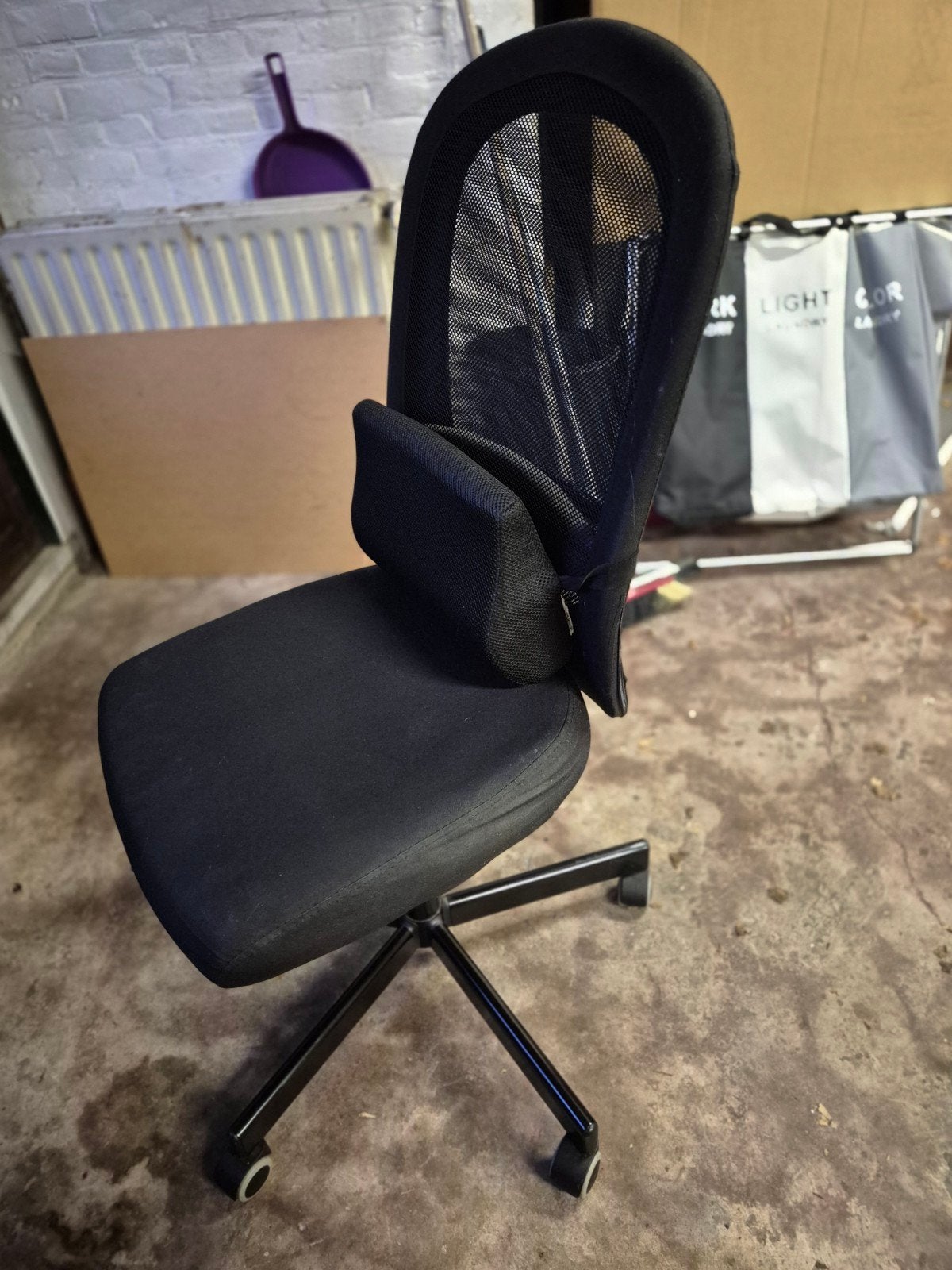 Ikea Flintan bureaustoel met rugkussen, Ophalen, Gebruikt, Zwart, Bureaustoel