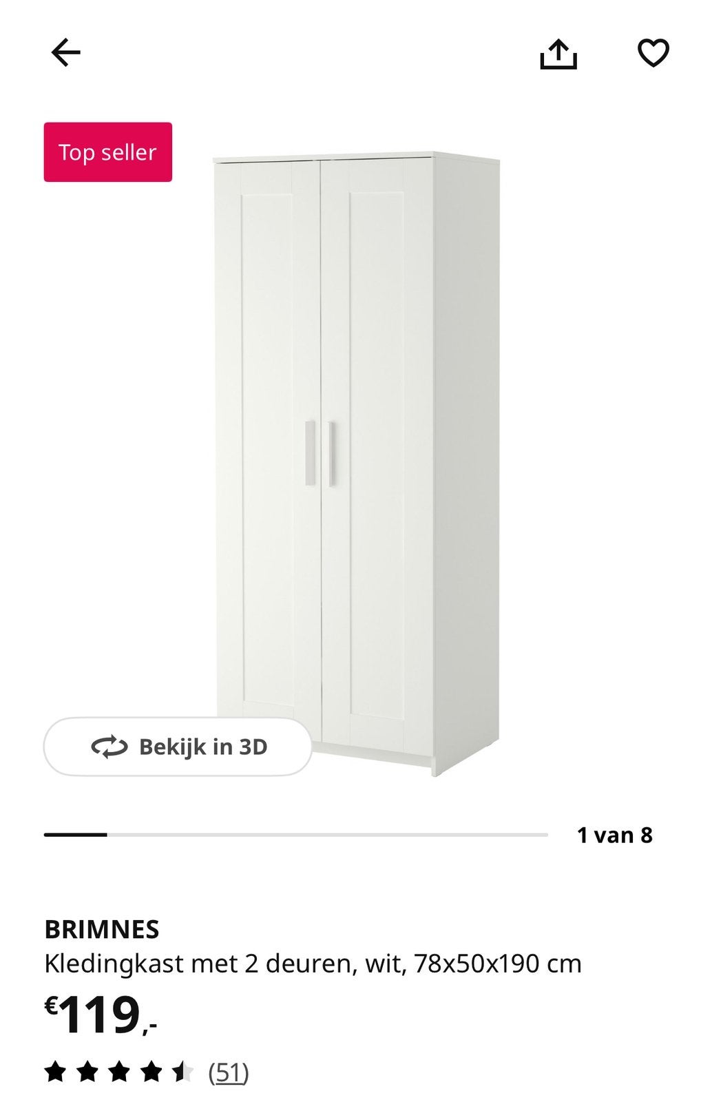 GRATIS ophalen ikea kledingkast brimnes, 100 tot 150 cm, Ophalen of Verzenden, Zo goed als nieuw, 150 tot 200 cm