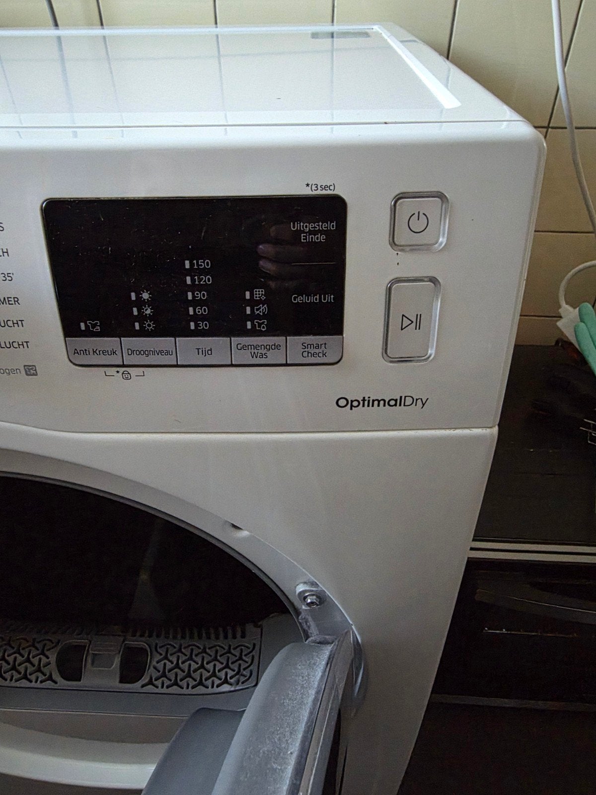 Samsung OptimalDry Condensdroger, Witgoed en Apparatuur, Ophalen, Gebruikt, Anti-kreukfase, 8 tot 10 kg