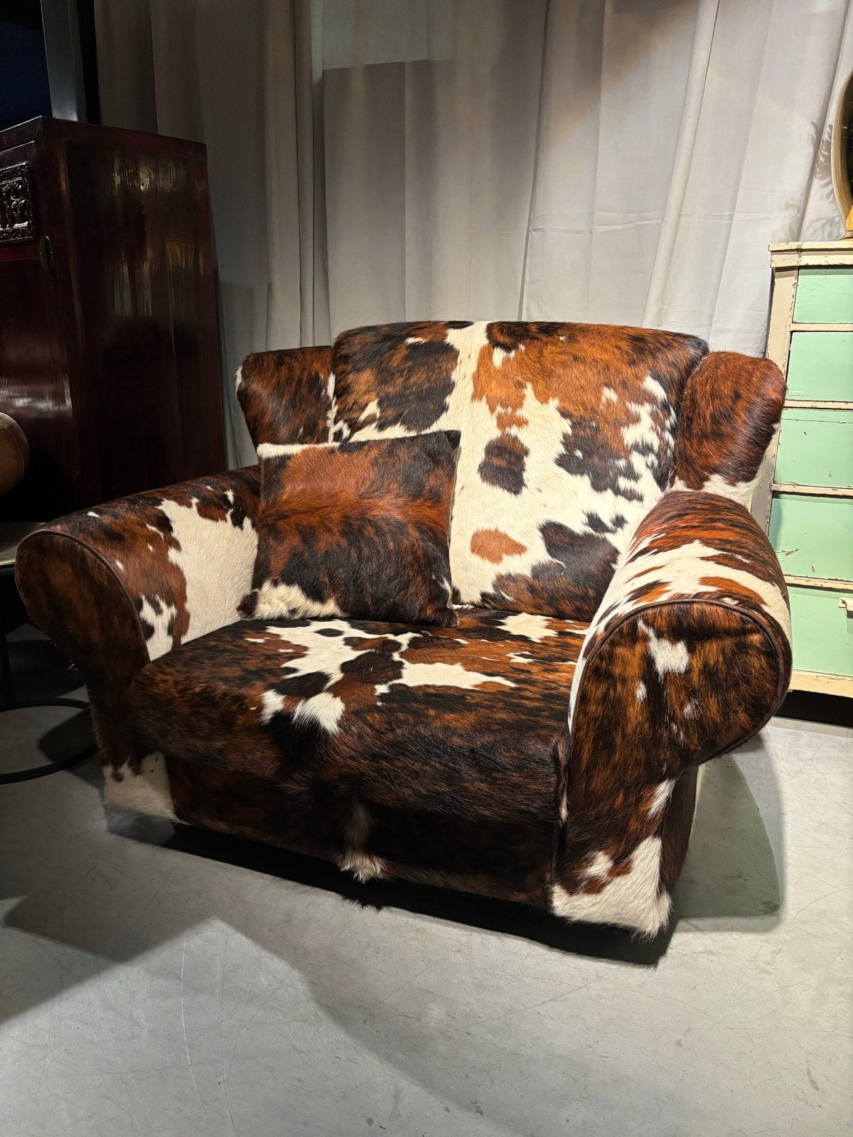 Loveseat Koeienfauteuil, 100 tot 125 cm, Koe, Weiland, Leer
