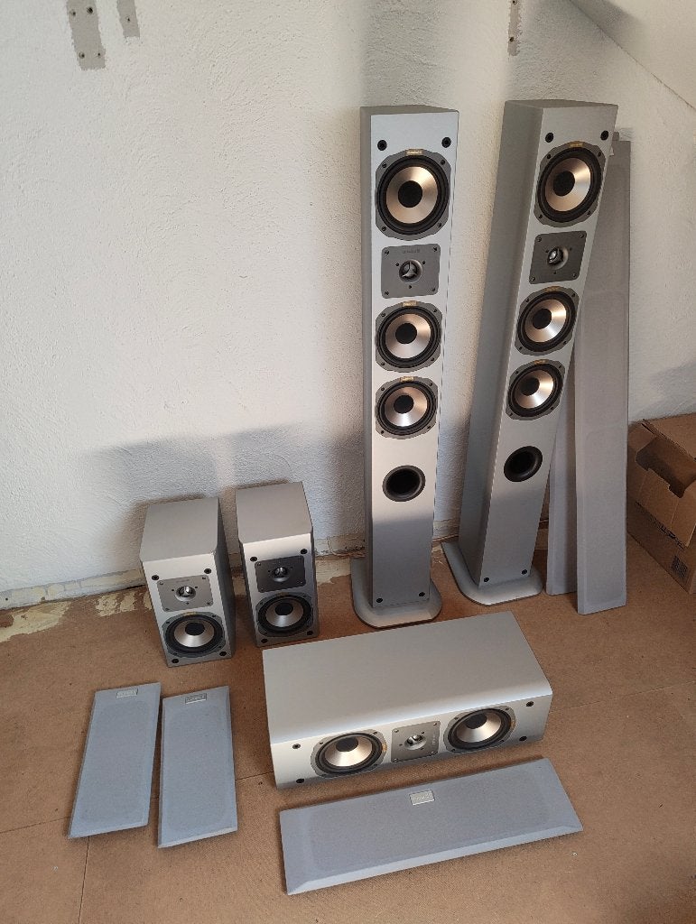 Quadral Ascent 850 + 250 + Base center (5.0 surround set), Audio, Tv en Foto, Luidsprekers, Gebruikt, Surroundset, 120 tot 150 watt