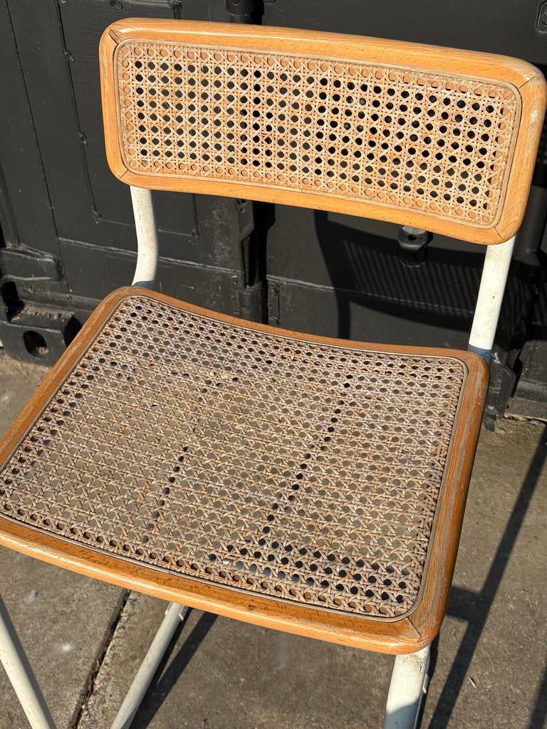 Thonet stijl barstoel met webbing zitting en rugleuning, Huis en Inrichting, Barkrukken, Ophalen, Gebruikt, H, H