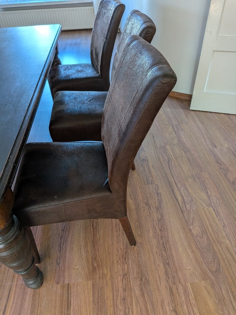 Gratis ophalen zes stoelen, Ophalen, Gebruikt, Bruin, Leer