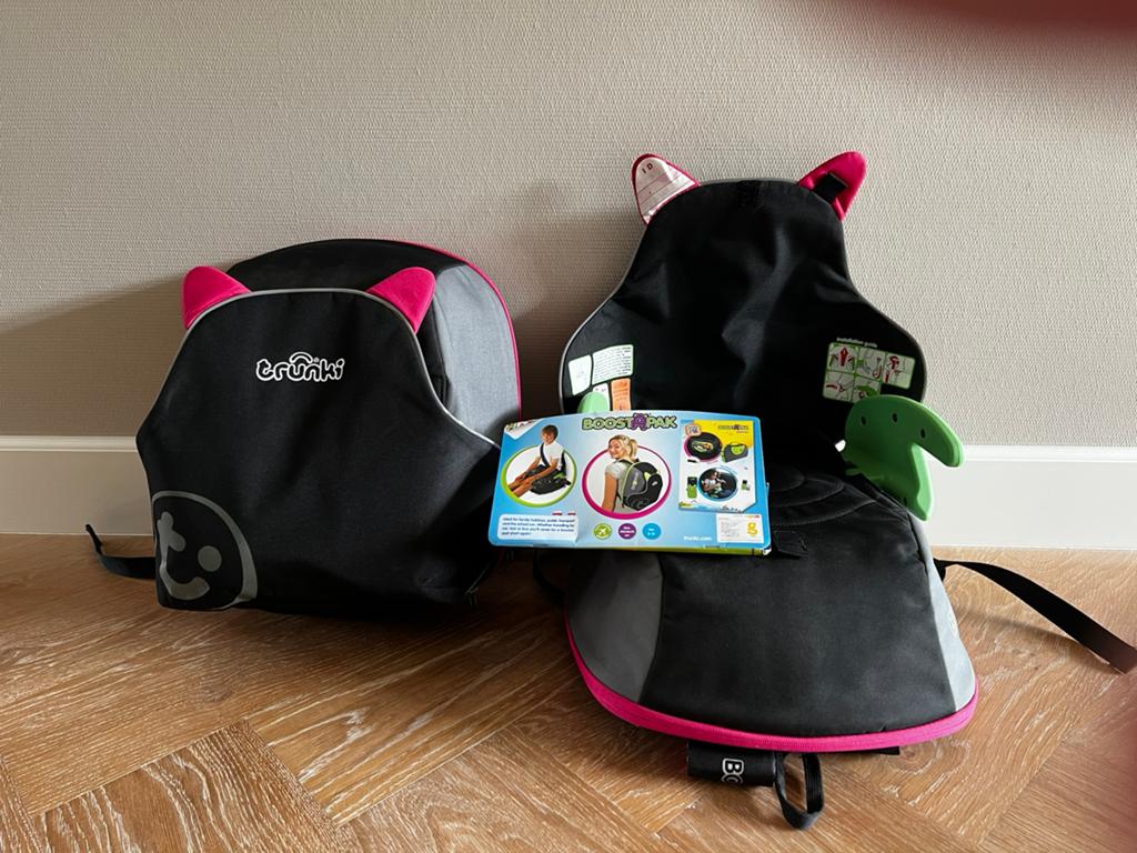 Nette 2x Trunki BoostApak autostoeltje rugzak, Autogordel, 9 t/m 18 kg, Zo goed als nieuw, Ophalen