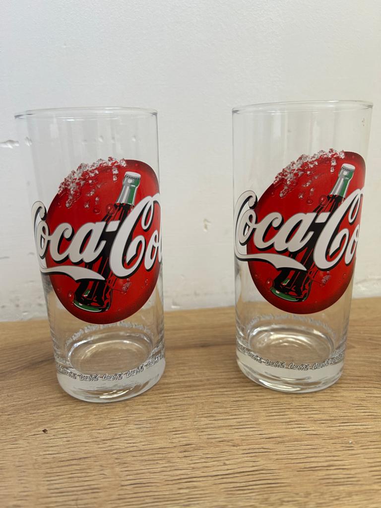 2 Coca Cola glazen - Voor de echte Cola drinker/verzamelaar, Ophalen of Verzenden, Gebruikt