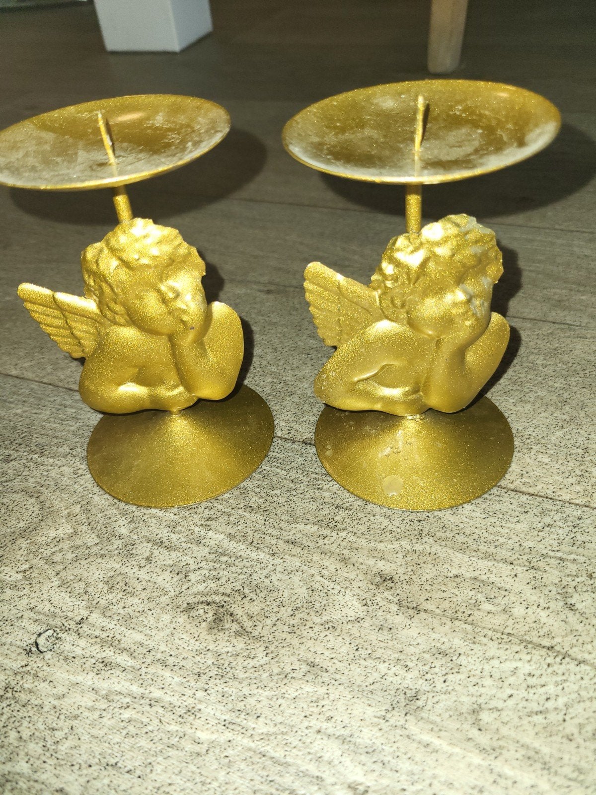 Gratis 2 kerst engelen kaars houder gebruikt, Diversen, Kerst, Ophalen, Zo goed als nieuw