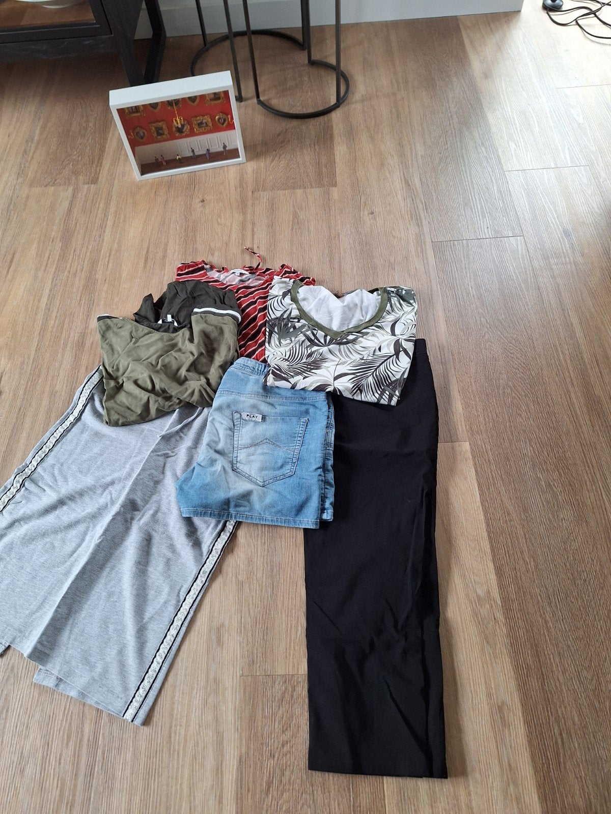 Kledingpakket: 3 tops, 1 broek, 1 rok, Meerkleurig, Sandwich, Sophia, Maat 42/44 (L), Ophalen of Verzenden