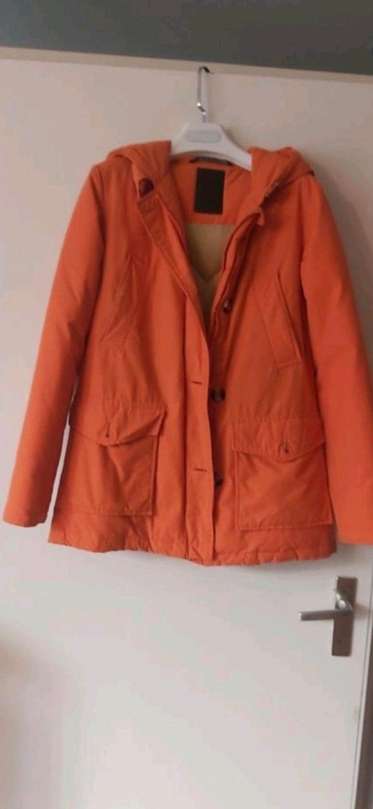 Mooie oranje Air Force jas met afneembare bontkraag, Maat 38/40 (M), Oranje, Ophalen of Verzenden, Zo goed als nieuw