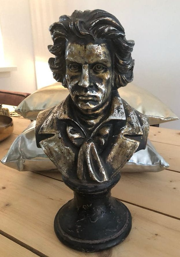 PTMD Borstbeeld op voet, 40cm hoog, zilver-brons, nieuw, Ophalen of Verzenden, Nieuw, Klassiek