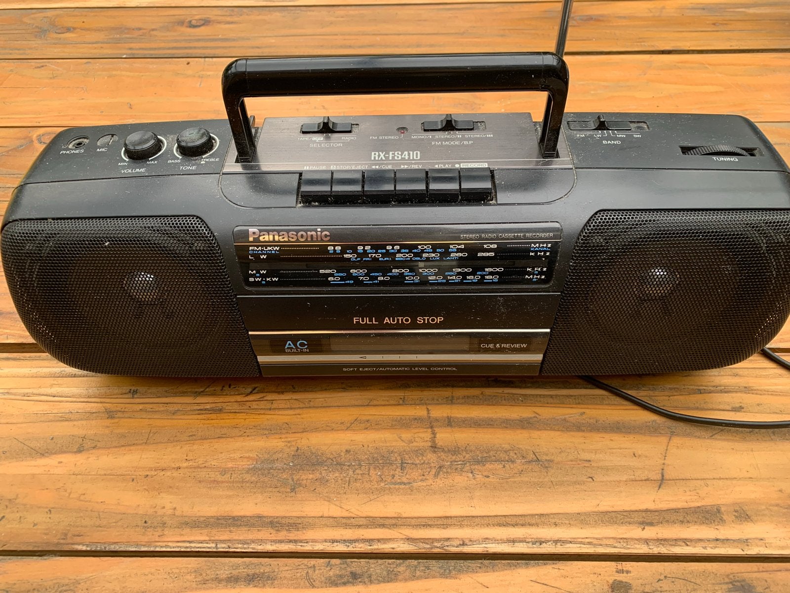 Panasonic RX-FS410 radio-cassettespeler retro vintage, Ophalen of Verzenden, Gebruikt, Radio, Met cd-speler