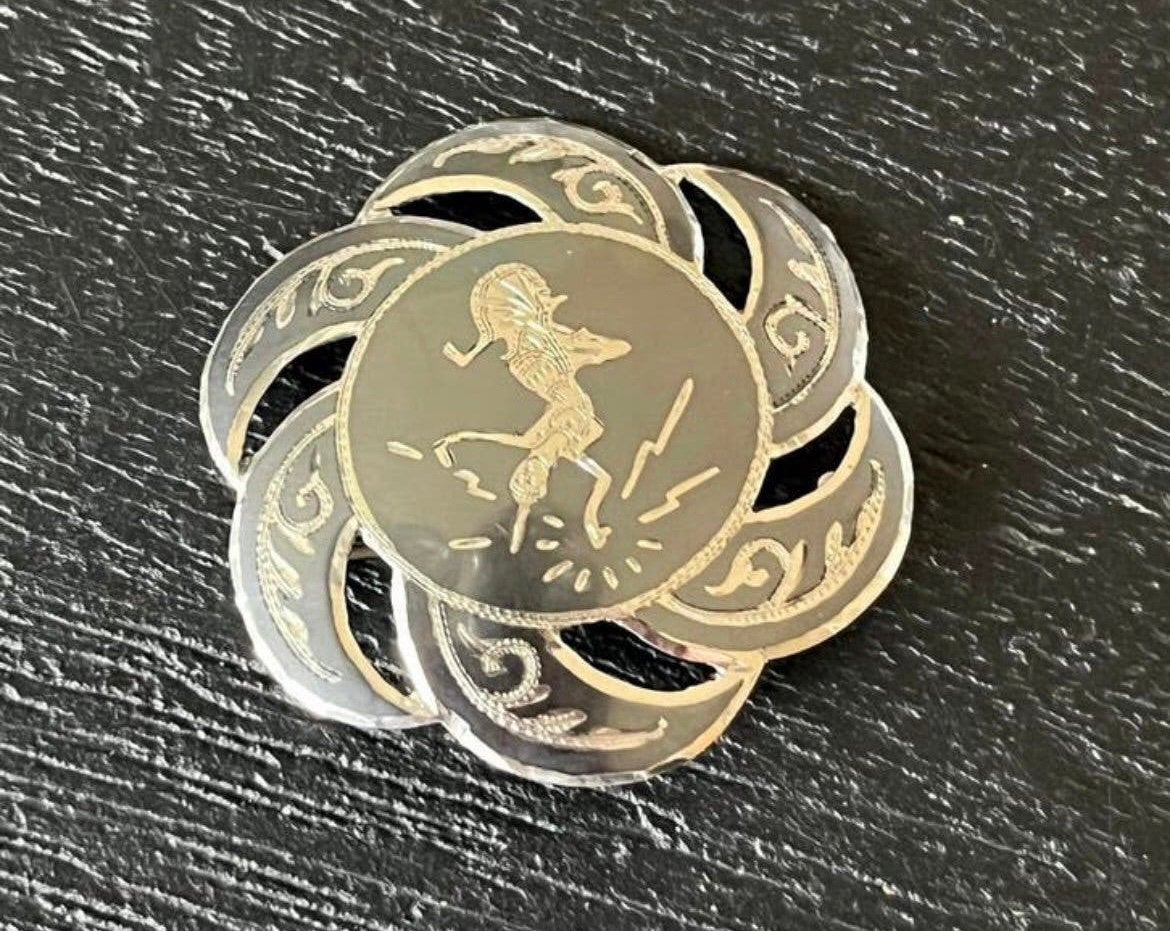 SIAM ZILVEREN BROCHE, Verzenden, Minder dan 4 cm, Zo goed als nieuw, Zilver