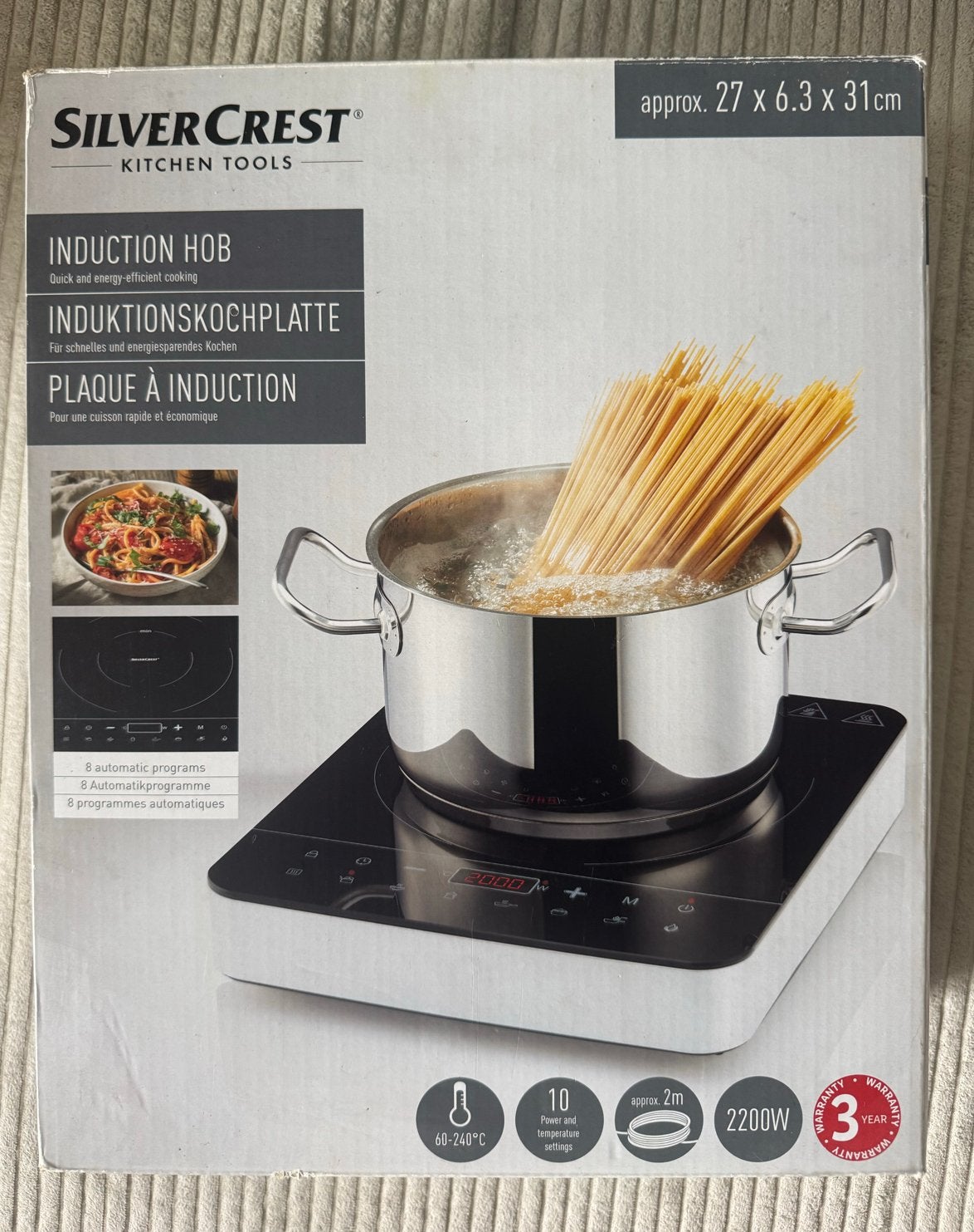 SilverCrest Inductiekookplaat, zwart, Witgoed en Apparatuur, Kookplaten, 3 kookzones of minder, Ophalen of Verzenden, Zo goed als nieuw