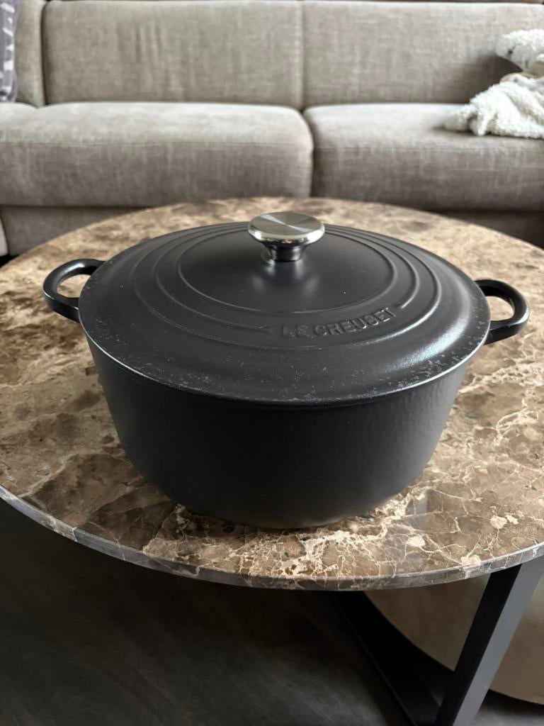 Le creuset pan 28 cm 6,7 liter, Ophalen of Verzenden, Gebruikt, Gietijzer, Koekenpan of Braadpan