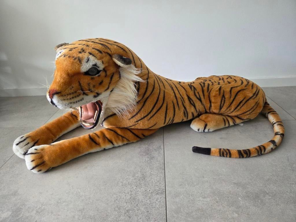 Tijgerknuffel XXL (120 lang/40 cm hoog), Ophalen, Gebruikt, Bruin, Groot (groter dan 80 cm)