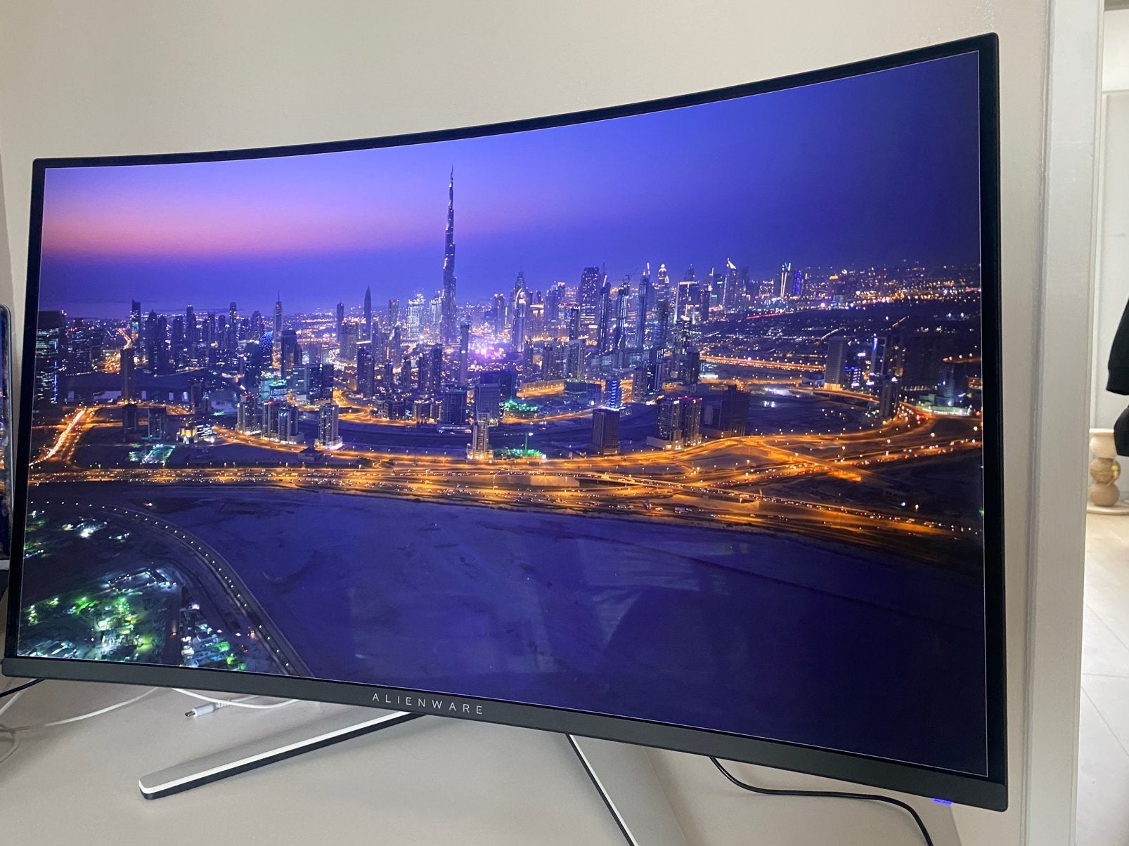 Alienware AW3225QF 32" 4K UHD Curved gaming monitor + box, Computers en Software, Monitoren, HDMI, Curved, Minder dan 1 ms, Overige typen