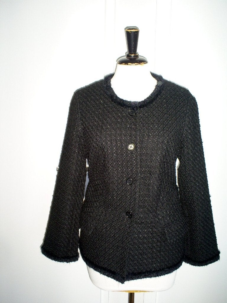 NIEUW __ RIVERWOODS bouclé jasje mt. 38 __ waarde 265,00, Maat 38/40 (M), Zwart, Nieuw, Ophalen of Verzenden
