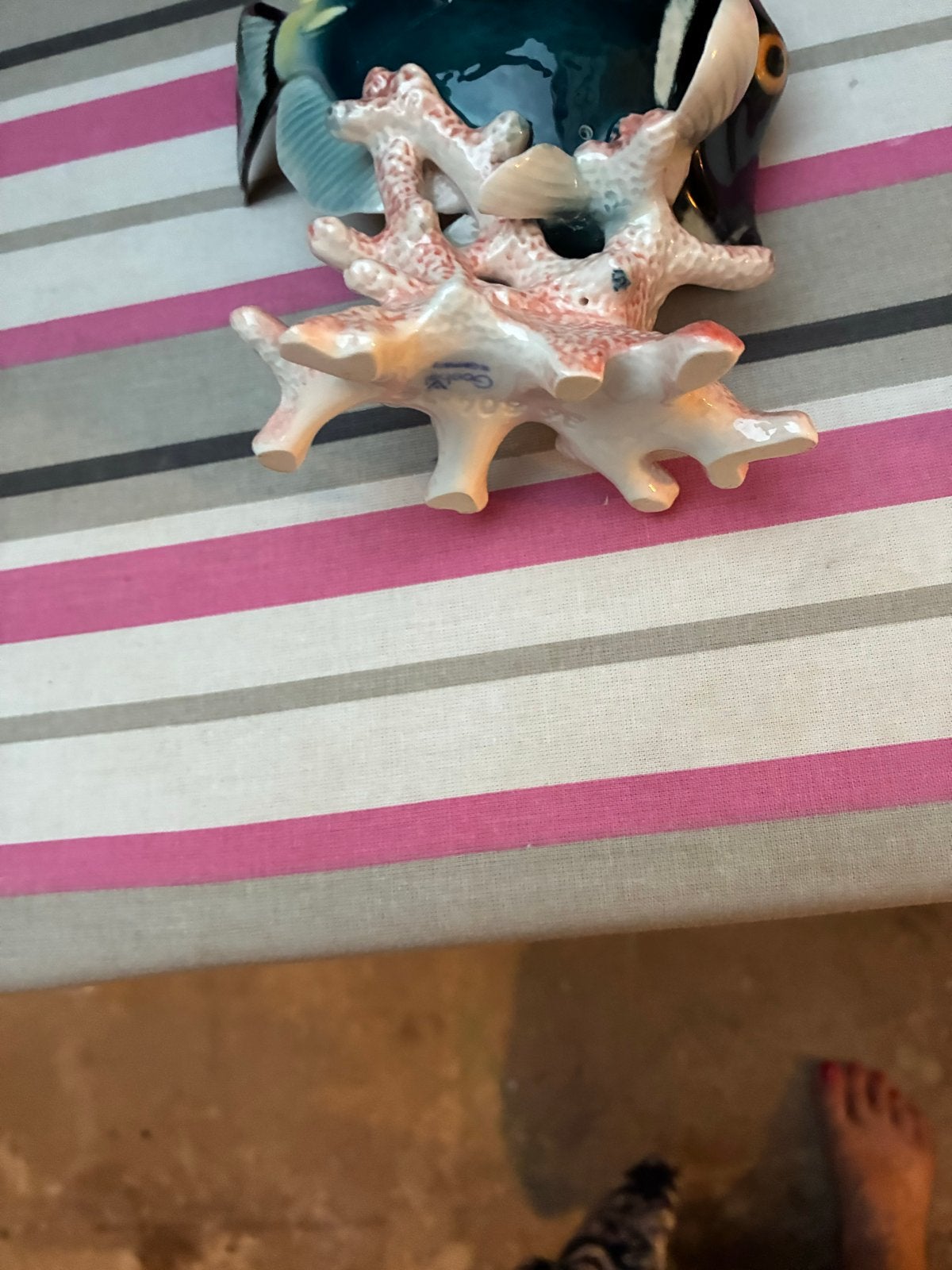 Goebel Keramische vis op koraal decoratie, Ophalen of Verzenden, Gebruikt, Dier