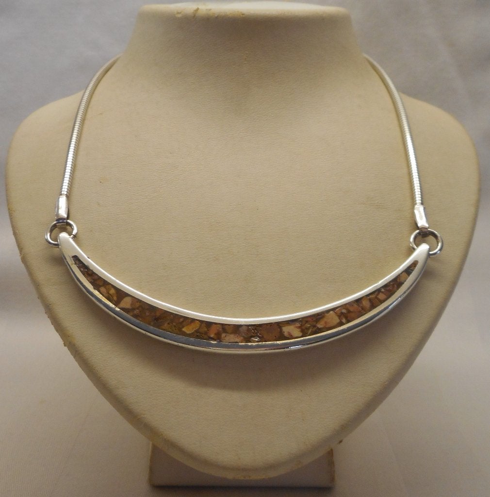 Zilveren verstelbaar vintage collier gesigneerd nr.440