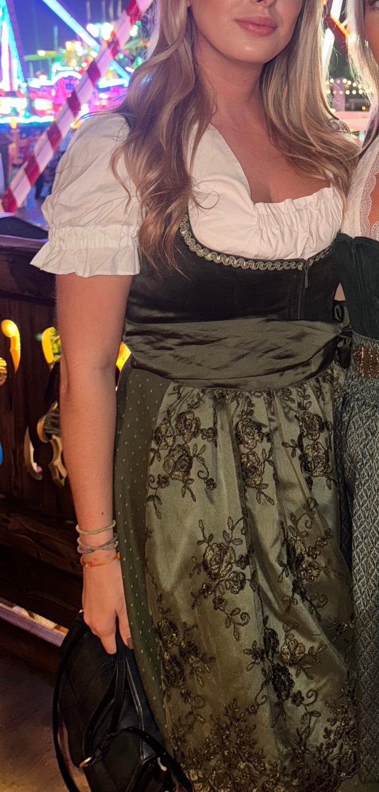 Krüger Dirndl donkergroen, Maat 38/40 (M), Overige typen, Ophalen of Verzenden, Zo goed als nieuw