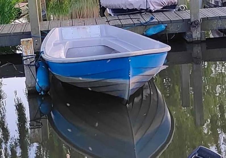 Blauwe polyester sloep/ boot, Ophalen of Verzenden, Gebruikt, Polyester