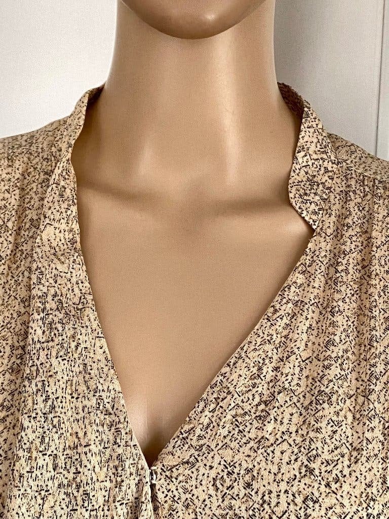 K243 Yaya maat 42=L overslag-jurk jurkje beige, Kleding | Dames, Beige, Maat 42/44 (L), Ophalen of Verzenden, Zo goed als nieuw