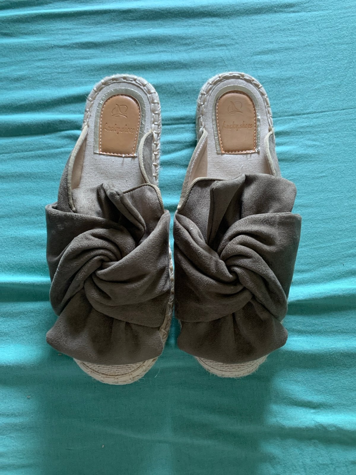 Lucky Shoes Espadrilles met open strik - Maat 39, Ophalen of Verzenden, Zo goed als nieuw, Groen, Espadrilles of Moccasins