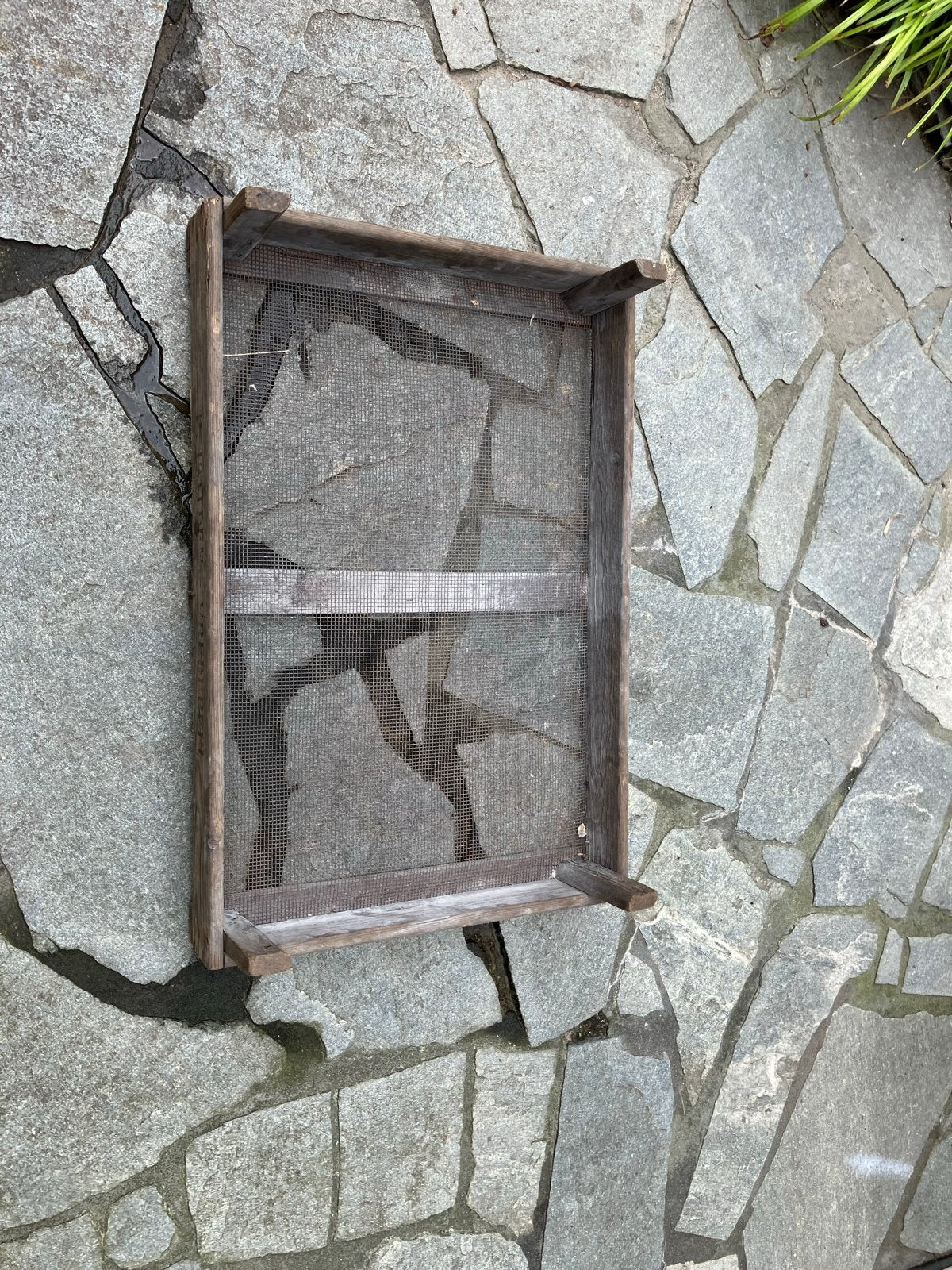 Antieke houten zandzeef van P. Botden uit Vredepeel, Antiek en Kunst, Ophalen of Verzenden