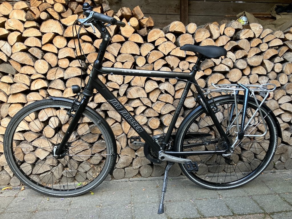Mooie Jan Janssen Hybridium herenfiets 60 cm., Fietsen en Brommers, 28 inch, Vering, Velgrem, Zo goed als nieuw