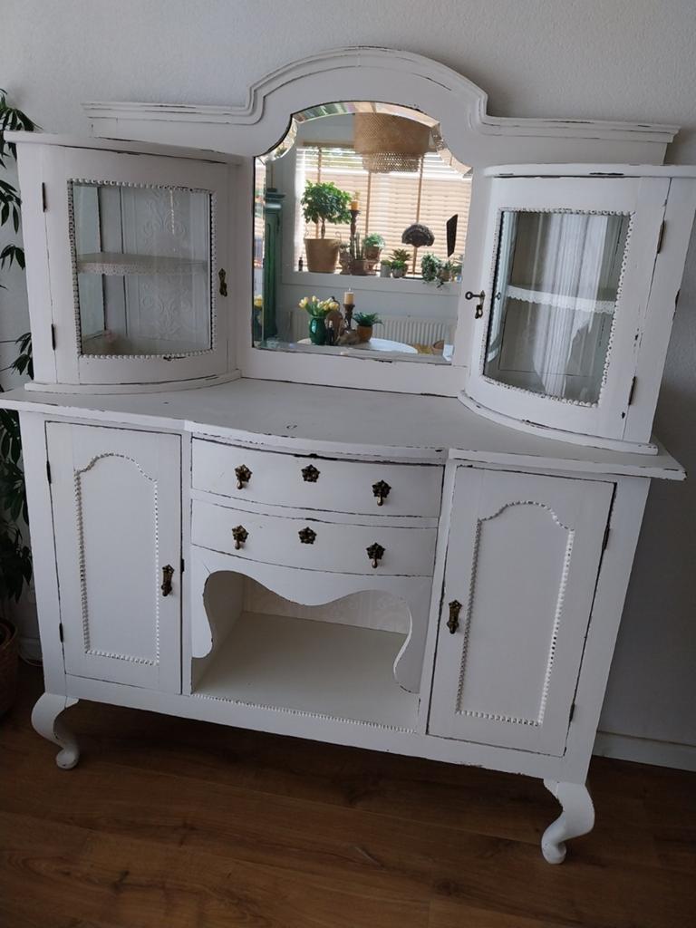 Brocante Queen Anne buffetkast dressoir, Huis en Inrichting, Kasten | Buffetkasten, Ophalen, Gebruikt, 100 tot 150 cm, Minder dan 100 cm