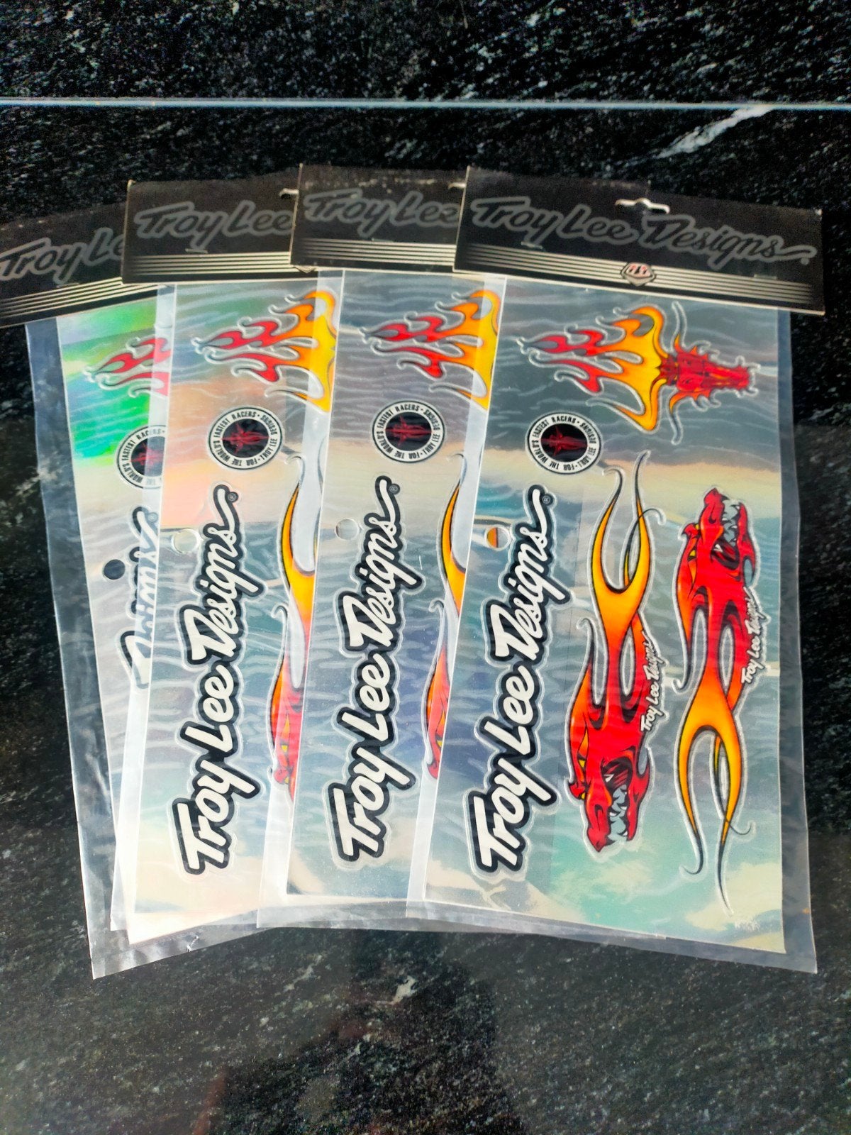 4x  Troy Lee Designs (TLD) Dragon Flames Stickervelle, Ophalen of Verzenden