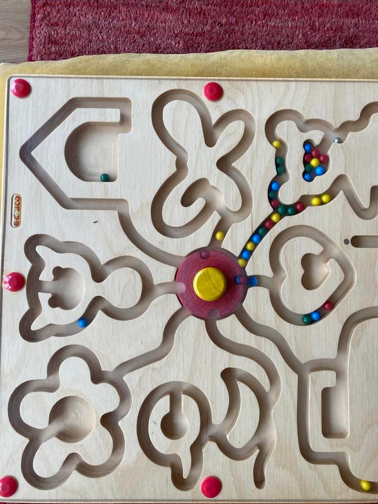 Houten kralendoolhof speelbord voor baby's en peuters, Kinderen en Baby's, Ophalen of Verzenden, Gebruikt, Overige typen