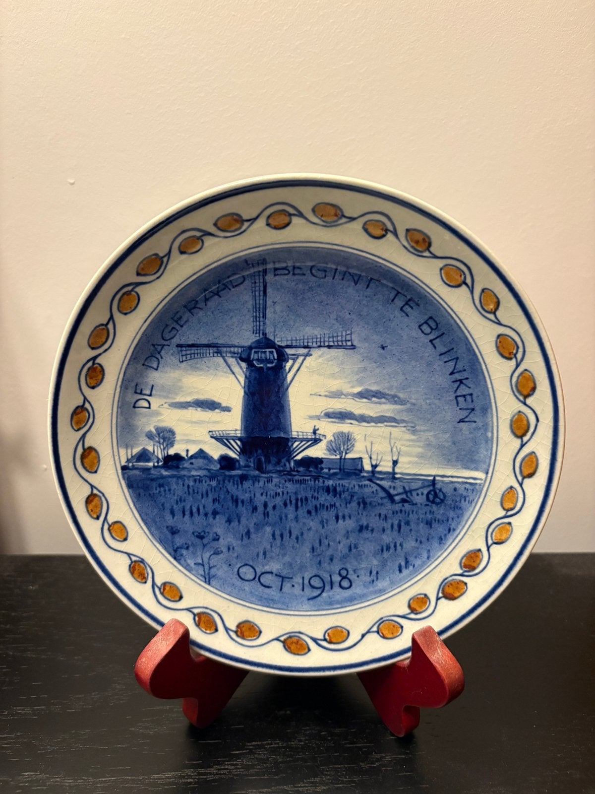Antiek 1918 De Porceleyne Fles herdenkingsbord, Ophalen of Verzenden