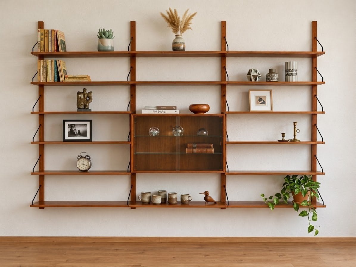 Mid-Century Poul Cadovius Royal System Wandmeubel Teak, 250 tot 300 cm, 200 cm of meer, Teakhout, Ophalen of Verzenden