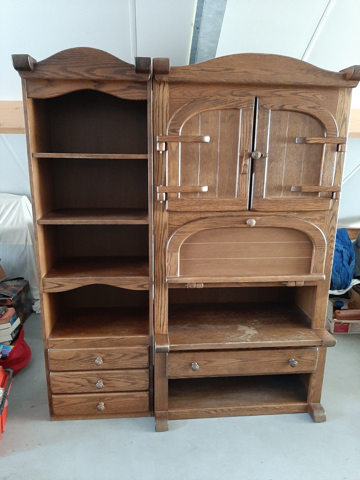 Vintage eikenhouten kasten, Ophalen, Gebruikt