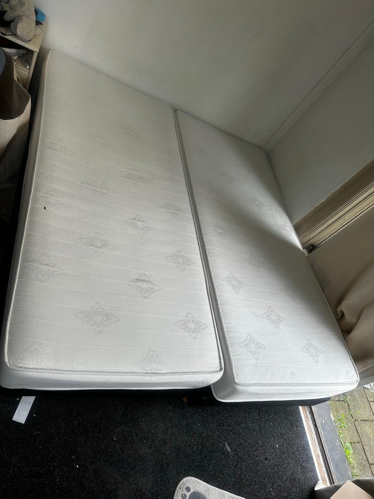 Tweepersoons boxspringbed 180x200 cm (2x 90x200), Ophalen, Gebruikt, Tweepersoons, 180 cm