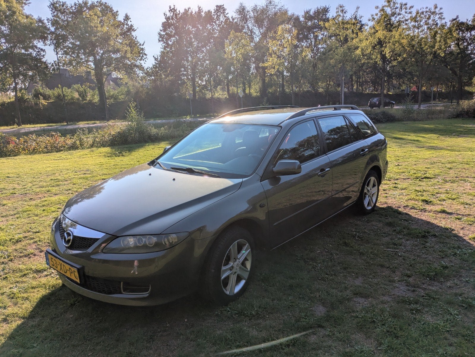 Mazda 6 2.0 Sportbreak AUT 2007 Grijs, Auto's, 4 cilinders, Particulier, 550 kg, Zilver of Grijs