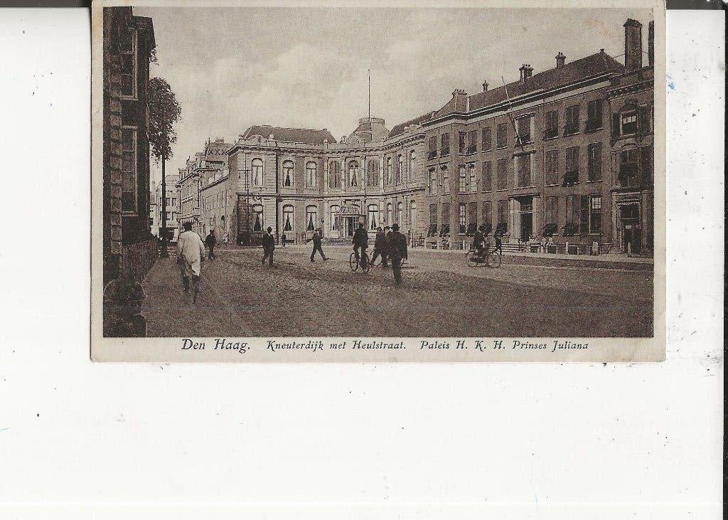 Den Haag Kneuterdijk met Heulstraat Paleis HKH Pr Juliana, Verzamelen, Ophalen of Verzenden, 1920 tot 1940, Gelopen, Zuid-Holland