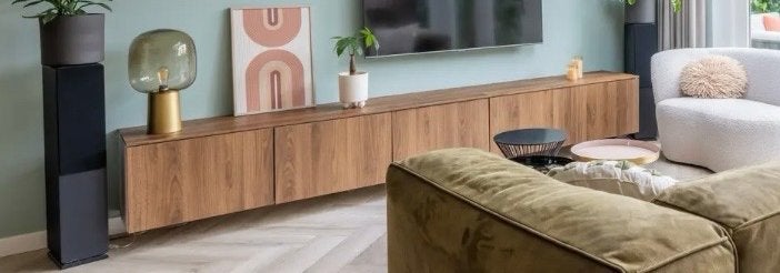 IKEA Bestå tv meubel bruin/walnoot - 3 meter, Huis en Inrichting, Kasten | Televisiemeubels, Ophalen, 200 cm of meer, Minder dan 100 cm