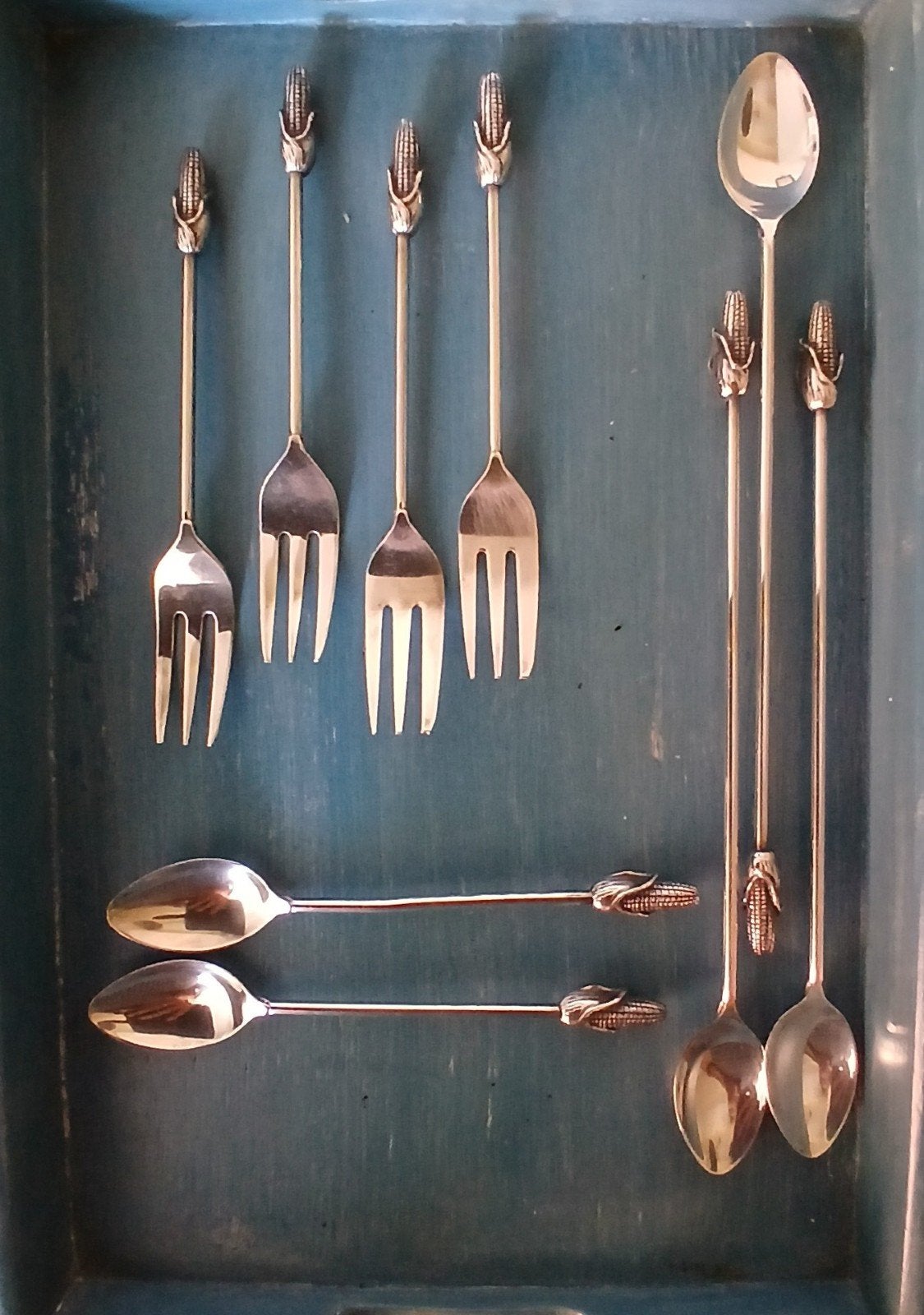 Vintage  Maïskolf Bestek Set ( 90) - 10 Stuks, Ophalen of Verzenden