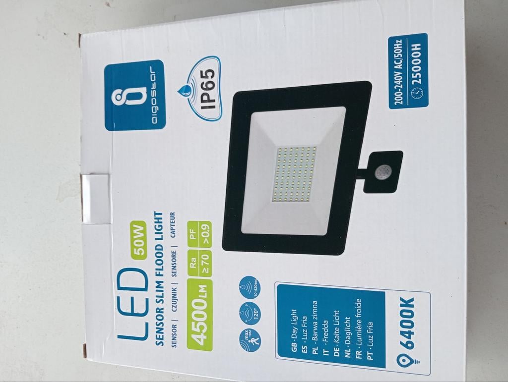 Led breedstraler met sensor, Ophalen of Verzenden, Nieuw, 50 tot 200 watt, Lamp met armatuur