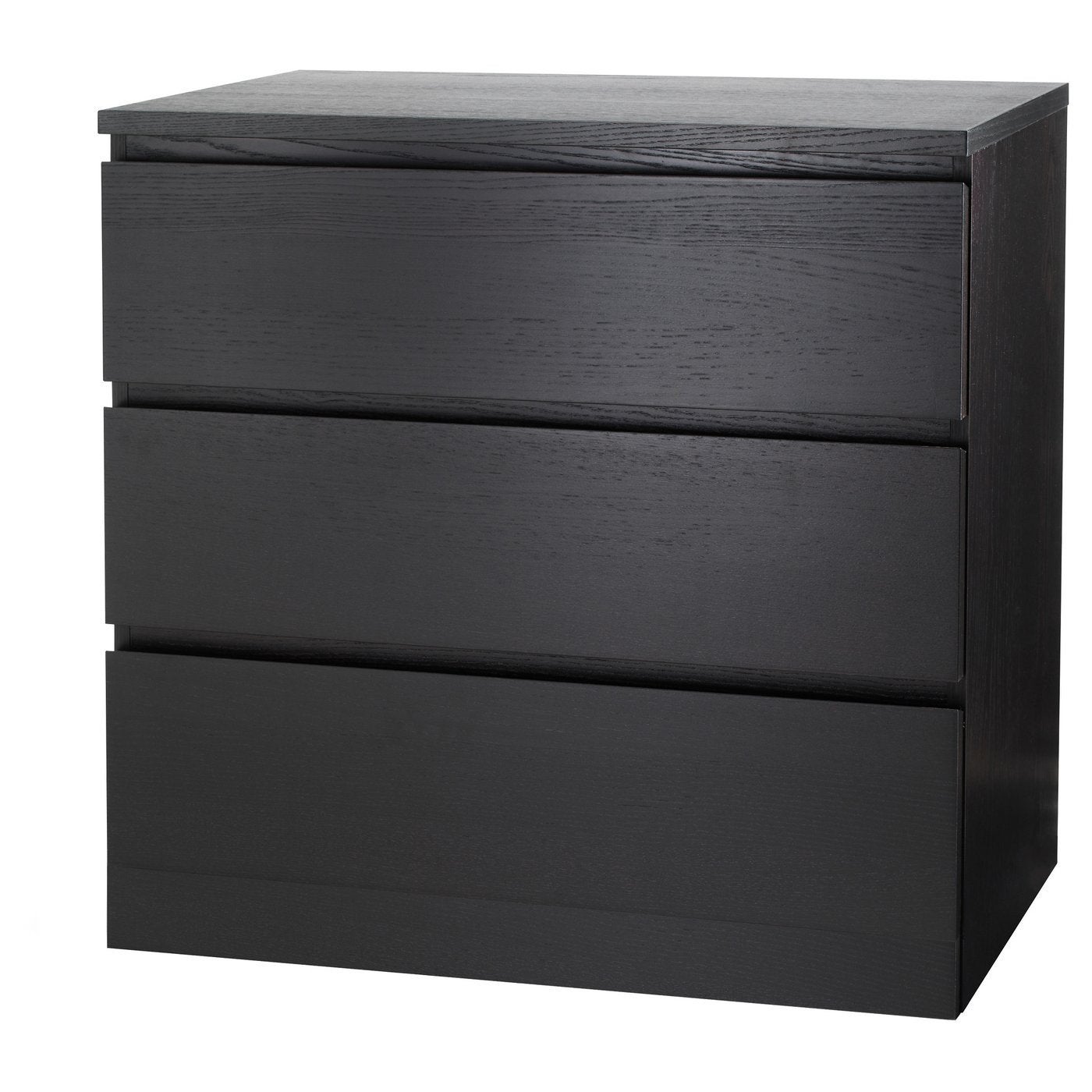 IKEA Malm Ladenkast met 3 laden - Zwart, Ophalen, Gebruikt, 50 tot 100 cm, 3 of 4 laden
